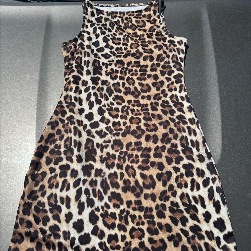 Leopard Print Sleeveless Dress